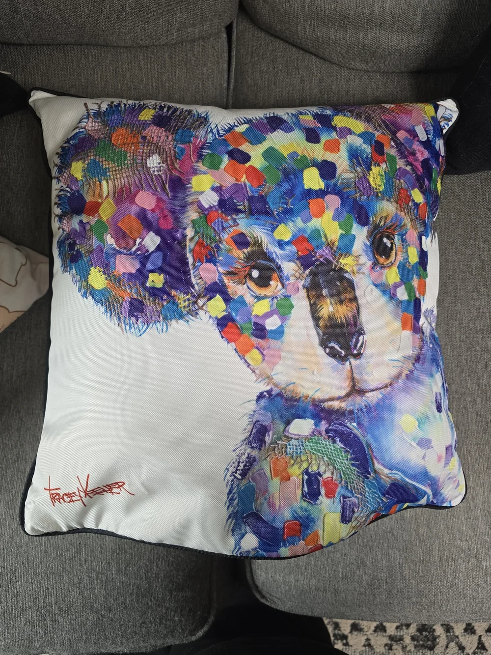 Colorful Koala Decorative Throw Pillow by Tracey Keller